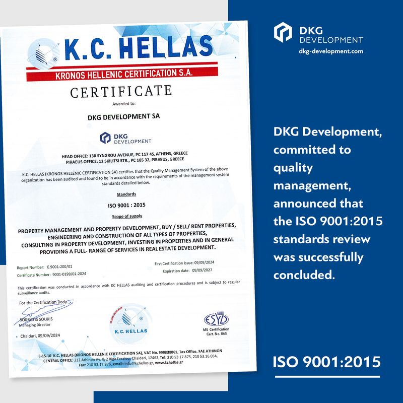 DKG Development Achieves ISO 9001:2015 Quality Management Certification